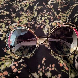 Marc Jacobs Gold Frame Sunglasses with Pink Accents